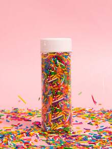 Rainbow Jimmies Sprinkles Edible Cake Decorations,Toppings For Ice Cream, Cupcakes, Donuts, Truffles, Macarons, Waffles, Lollipops, Fondant & Dessert Tables | DIY Party Supplies For Birthdays, Weddings,Christmas, Valentine's Day - Multicolor - View 2