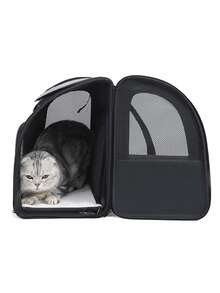 宠物笼，猫笼，宠物手提袋，宠物吊带笼 - 适用于中型猫和体重不超过 15 磅的小型犬的软边猫笼，宠物携带袋，航空公司认可的旅行狗笼