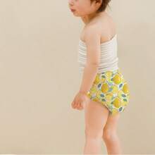 1pc Lemon Print Reusable Cloth Diaper, Baby Training Pants, Soft Thermal Lined, Breathable, Skin-Friendly - Multicolor - View 6