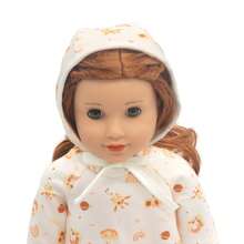 Combinaison avec capuche de 43 cm pour poupée, imprimé animal mignon, convient aux poupées nouveau-nées de 17 à 18 pouces. Vêtements et accessoires pour poupées, poupée non incluse