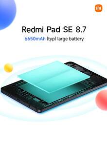 Redmi Pad SE 8.7 Inches Wifi Smartpad Global Version 6GB+128GB MediaTek Helio G85 Processor Xiaomi HyperOS Operating System 1340*800 Resolution 6650mAh (Typ) Battery 18W Fast Charging