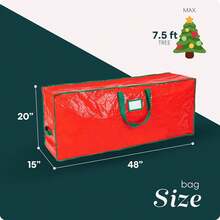 ¡RecomendadoHandy Laundry - Bolsa de almacenamiento para árboles artificiales de Navidad, muy resistente, 48 x 15 x 20 pulgadas¡Top de Temporada - Patrón verde - Ver 3