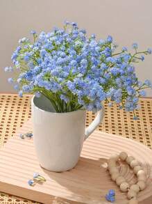12 Stück (53 cm) - Künstliche Schleierkraut Blumen, weiße Schleierkraut Blumen mit langen Stielen, echte Berührung künstliche hellblaue Schleierkraut Gypsophila für Hochzeit Brautstrauß, Party Arrangement, Heim Dekoration, Schlafzimmer Dekoration, Tisch Dekoration, Außen Dekoration, Garten Dekoration, Vase Füllung Dekoration, Hochzeit Dekoration und Raum Dekoration