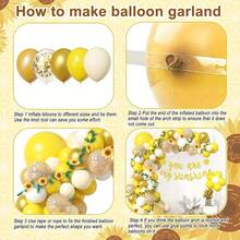 101 Stücke Sonnenblumen-Themen Ballon Party Girlande Bogen Set, gelbe Blumen Aluminium Folie Ballon Set, Geburtstags Party Dekoration, Hochzeit, Bridal-Shower Party Dekoration, Jahrestags Party Dekoration, Innen- und Außenbereich Dekorationssets