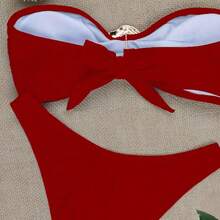 Women's Sexy Solid Color Push-Up Bikini Set, Summer Beach