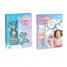 48 pièces Kit de fabrication de bijoux perles DIY pour enfants, Bracelet créatif et pinces à cheveux, Kit d'art d'ongles, Jouet éducatif STEM Artisanat Ensemble de bijoux pour filles de 4 à 12 ans, Cadeau de fête idéal