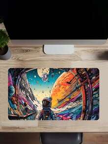 Large Rubber Space Themed Gaming Mouse Pad - Rectangular, Precision Locked Edges, Washable, Non-Slip Desk Mat, Suitable For PC Esports School Supplies,Back To School - Multicolor - View 5