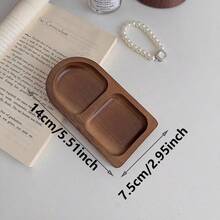 Boho Vintage Wood Jewelry Tray Organizer - Desktop Key Ring Holder Decor Storage - Brown - View 12