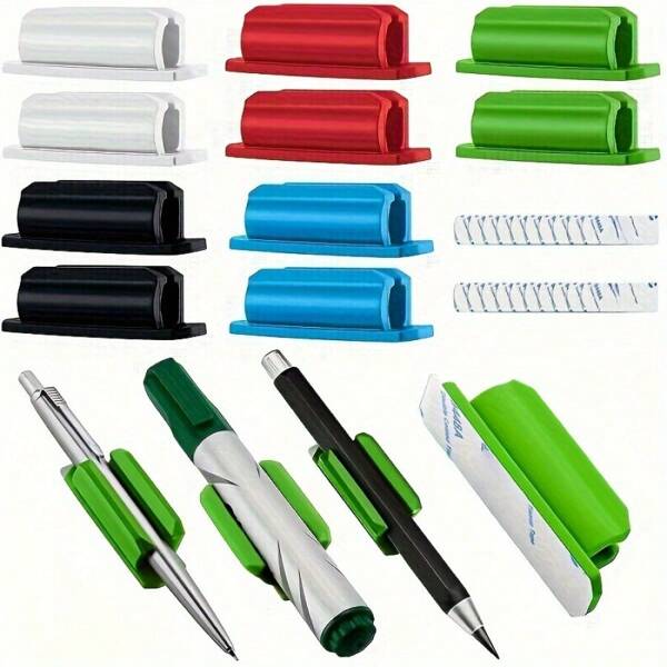 5pcs Silicone Pen Holder Stand, Creative Office Desk Organizer, No Installation Required, Suitable For Marker Pens, Ballpoint Pens, Pencils,Back To School,School Supplies