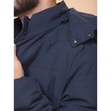 Bobojaco Windbreaker Waterproof Jacket Imported Thick Lined With Removable Cap And Pockets Winter 2025 Simple Zipper Pocket - Màu xanh hải quân - Xem 6