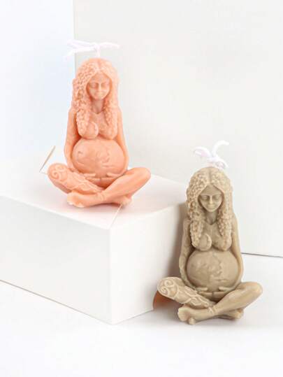 1pc 2.75/4.33inch 3D Mother Earth Candle Mould DIY Moon Mother Forest Goddess Gaia Goddess Candle Silicone Mold, Resin Gypsum Statue Candle Making Tools Home Decoration Handicrafts Gifts