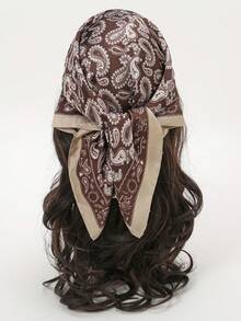 1pc Fresh Geometric Pattern Print Sweet Sunscreen Square Scarf Headscarf - Multicolor - View 18