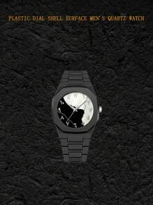 BaGoLee 1pc Men's Quartz Wrist Watch, Polycarbonate Material, Water-Resistant, Fashion Business Watch Suitable For All Occasions, Looks Great On Any Man