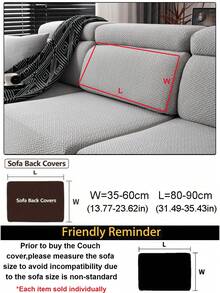 1pc Solid Color Elastic Sofa Cover, Boho Style Sofa Slipcover, Anti-Slip & Anti-Cat Scratch Fit For 1/2/3/4 Seater Sofa, Home Decor All Season, Machine Washable - Light Grey - View 11