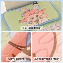 2pcs/Set Baby Summer Cooling Latex Bedding Set, Breathable Latex Mattress Pad + Pillow Case, Toddler Cooling Mat, Cute Cartoon Print Pattern, Children's Bedroom, Holiday/Birthday Gift