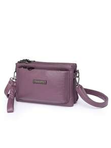 Sac à bandoulière multifonction de couleur unie pour femmes, sac à bandoulière étanche, sac de rangement pour affaires décontractées, sac messager pour l'école et le travail, attaché-case noir pour un usage quotidien, sac de voyage avec plusieurs compartiments, cadeau de vacances