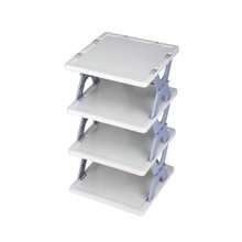XNHHWShoe Rack Shoe Organizer Foldable Shoe Storage Plastic Vertical Shoe Holder For Entryway Shoe Organizer For Closet Narrow Shoe Shelf Shoe Cabinet Free Standing Shoe Racks Shoe Stand 4 Tier 5fy8 - Grey - View 2