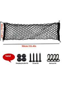1pc Car Trunk Storage Net Bag, Luggage Organizer Net Pouch For Vehicle Rear Cargo Holder For Women Storage Organizer Travel Essentials Back To School Dormitory Storage - Black - View 12