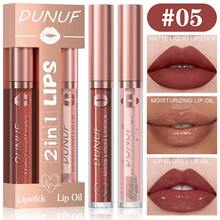 DUNUF Lip Gloss Lip Oil Set 2 Pieces Set Not Easy To Stick Cup Matte Lip Gloss Set Waterproof Long-Lasting Non-Fading Moisturizing - Multicolor - View 18
