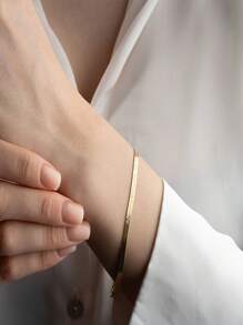 Pulsera de cadena de hioides de acero inoxidable personalizada con colgante con nombre grabado por láser - regalo elegante para aniversarios, San Valentín, mejores amigos, conmemoración familiar, Navidad - apropiado para uso diario y aniversarios