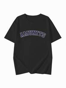 200g Pure Cotton T-Shirt 2025 Summer Ladies New Short Sleeve Pure Cotton Holiday Pattern Short Sleeve Round Neck Couple Wear Small Shirt Tops - 黑色 - 查看 3