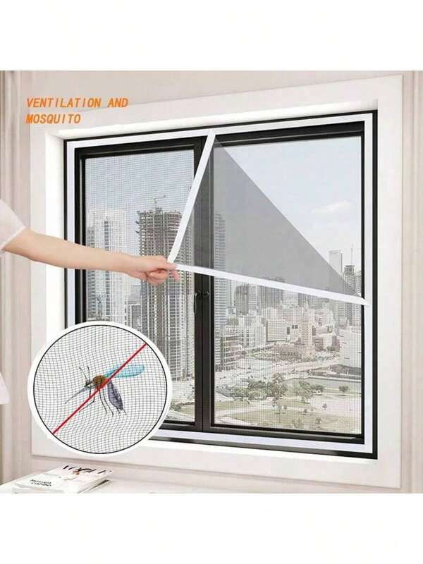 Zomer anti-muggen netgordijn, zelfklevend ademend anti-muggen netgordijn voor keuken, slaapkamer en raamdecoratie.