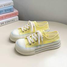 Women Canvas Shoes - 檸檬黃 - 查看 8