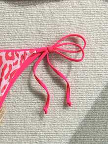 Bộ bikini hai mảnh họa tiết da báo dành cho nữ, thích hợp cho kỳ nghỉ biển và lễ hội Halloween, mùa hè 2025. - Dưa hấu đỏ - Xem 6