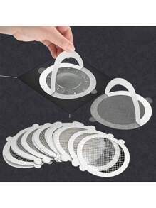 10pcs/20pcs Disposable Shower Hair Catcher Drain Cover, Bathroom Sink Strainer, Drain Stopper, Tub Bath Hair Catcher Trap Filter Sticker Back To School