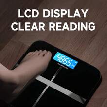 1入數位玻璃面體重秤，黑色體重秤，精準家用稱重工具