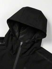 Autumn Men's Color Block Outdoor Sports Casual Windproof Waterproof Hooded Color Block Jacket Spring - Grey - View 4