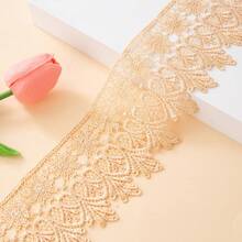 1 Yard Venetian Lace Trim, Available In White, Red, Black, Beige, Brown, Gold, Yellow, Gray, Navy Blue, Blue, Green, Purple, Tan And Dark Brown, Suitable For Sewing Crafts And Clothing Decoration - Multicolor - View 20
