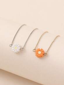 1pc Fashionable Adjustable Copper Daisy Bracelet, Versatile Accessory For Ladies, Suitable For Gift, Commute, Casual, Travel, Party, Daily Wear, Spring/Summer