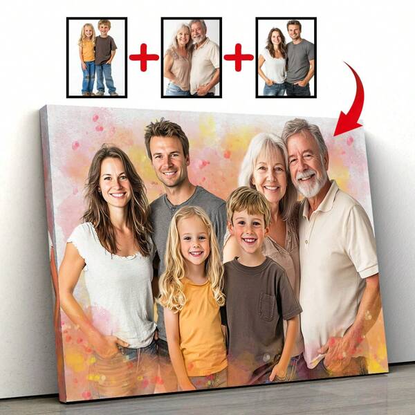 1 Stück, geliebte Menschen zu Fotos hinzufügen, Familienporträts aus Fotos erstellen, personalisierte Foto-Collagen, personalisiertes Muttertagsgeschenk, Gedenkgeschenk für Mutter und Vater, Geschenk