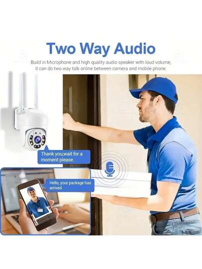 1080P Wireless Wi Fi Security Camera Motion Tracking 360° View, Home/Office Monitoring, ful Night Vision, Dual Way Audio, PTZ, Cloud Storage view 4