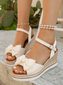 Women's Round Toe Strap Butterfly Buckle Casual/Outdoor/Party Platform Wedge Sandals