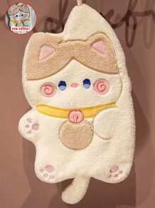 3 piezas/1 pieza Toalla de mano decorativa de gato lindo y súper absorbente, toalla colgante para baño y cocina, toalla personalizada fácil de limpiar y absorbente para decoración del hogar y el baño, decoración de otoño, de vuelta a la escuela
