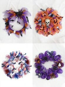 10 码/卷网状纱卷 6 英寸宽，万圣节金属箔网状装饰，网状卷花环制作材料，金丝带薄纱聚酯网状丝带裙纱卷，场景装饰，节日布置用品，房间装饰，家居装饰，主题派对装饰，万圣节装饰，鲜花包装纱，桌面装饰，礼品包装，DIY 服装和裙子配饰工艺品包装用品 - 彩色 - 查看 4