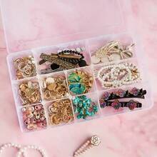 2个/1个15格透明可拆卸收纳盒，适用于缝纫、渔具、工艺品、珠宝、化妆品和其他小物件的收纳整理 - 無色 - 查看 3