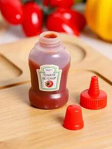 4PCS Condiment Squeeze Bottles, Ketchup Bottle, Salad Dressing Bottle, Mustard Bottle, Soy Sauce Bottle, Reusable Leakproof Portable, Kitchen Cooking, BBQ Seasoning, Picnic Essential, Camping Supplies, Food Lovers, Kitchen Storage, Practical Gadgets, Sauce Bottles, Condiment Dispenser, Dipping Sauce Bottle, Mini Condiment Bottles, Easy To Squeeze, Easy To Carry. - Multicolor - View 7