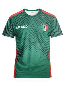 Maglia da calcio personalizzata per uomo del Messico: comoda e adatta per partite, allenamenti, uso quotidiano e regalo per le vacanze, in tessuto 100% poliestere microelastico con stampa digitale 3D. Felpa sportiva casual da uomo: comoda e adatta per partite, allenamenti, uso quotidiano e regalo per le vacanze, in tessuto 100% poliestere microelastico con stampa digitale 3D. - Verde Scuro - Visualizzare 2