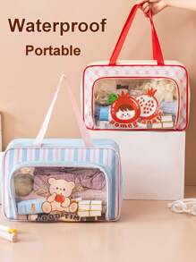 1pc Cartoon Swimming Bag With Wet & Dry Separation, Large Capacity Portable Fitness Waterproof Toiletry Bag, Cosmetic Storage Organizer