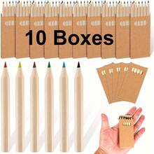 5/10/30 Box Mini Coloring Pencil Set, 3.5 Inch Portable Chunky 6 Different Color Pencils, Bulk Pre-Sharpened Colored Pencils For Art Class School Supplies, Small Birthday Gift, Christmas, Holiday Gift School Supplies, Back To School - Many - View 14