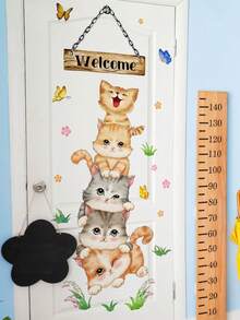 1pc Creative Cute Stacked High Dinosaurs Pattern Self-Adhesive Wall Stickers, Bedroom Bathroom Living Room Porch Home Decoration Wall Stickers, Removable Stickers, Wall Decor Decals