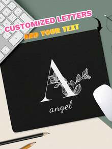 1pc Customized Mouse Pad - 26 Letters Available, Design With Your Text - Non-Slip, Durable Stitched Edges, Natural Rubber - Suitable For Office, Advertising, Computer Work, Gaming, Anime, Christmas, Easter, Halloween, Wedding, Mother's Day, Father's Day, Valentine's Day, New Year And Thanksgiving Gifts - Multicolor - View 4