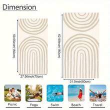 1 pieza Toalla de playa ultraligera y de secado rápido Morandi - Resistente a la arena, antideslizante, alta absorción de microfibra para acampar, nadar y fiestas en la playa - Diseño de rayas moderno en tonos beige, para uso en todas las estaciones, regalo perfecto para vacaciones o cumpleaños, artículos esenciales de playa | Toalla de natación elegante | Tela ultraligera Artículos de viaje