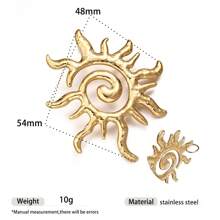 1pc Fashionable Luxury 18K Gold Stainless Steel Sea Conch, Starfish And Sun Pendant Necklace, Versatile Accessory For Women