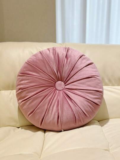 Hand-Sewn Velvet Round Craft Pillow (With Core)