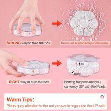 6000PCS White Flat Back Half Round Pearls – Mixed Sizes Nail Art Kit With Picking Tools For Graduation Cap, Face & Body Makeup, DIY Crafts & Salon Use - [03-6000pcs white] - 查看 4