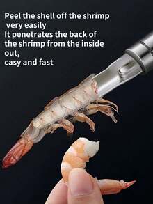 1pcStainless Steel Shrimp Gut Cleaner - Seafood Sheller - Shrimp Shell Cutter - Portable Shrimp Gut Cleaner - Easy To Clean Kitchen Gadgets, Suitable For Lobster And Prawn Preparation